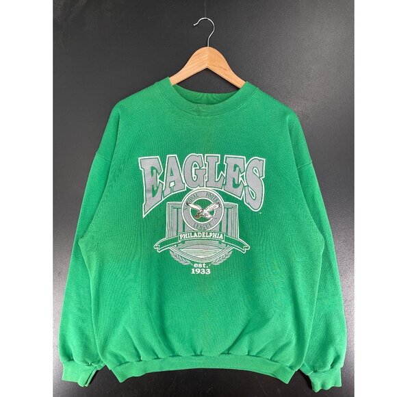 retro Philadelphia Eagles Crewneck Sweatshirt Green NFL Pullover Unisex 1933 Gre - Picture 1 of 4